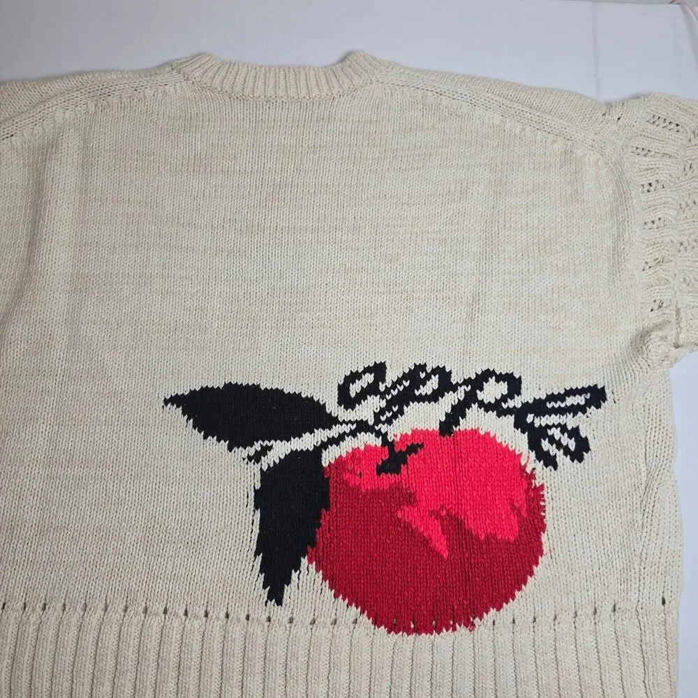 NWT Maeve Short-Sleeve Crew-Neck Veggie Motif Graphic Sweater. Size L. Ret. $128 - Picture 6 of 10